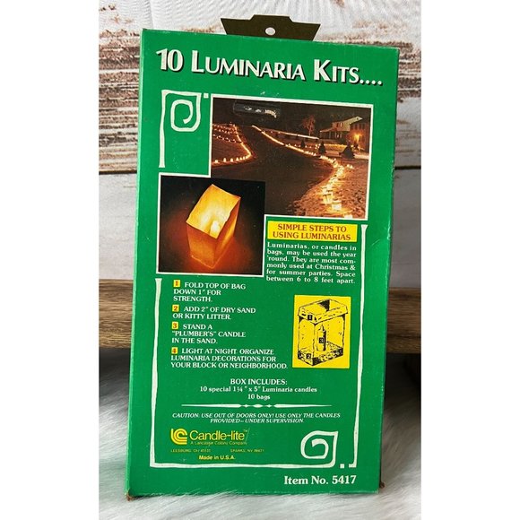 Vintage Candle Lite Set of 10 Luminaria Kits/Paper Lanterns New In Open Box - Picture 1 of 5